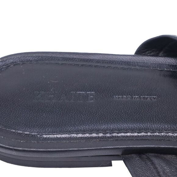 Khaite Perth Flat Sandals in Black Lambskin Leather - Picture 7 of 8